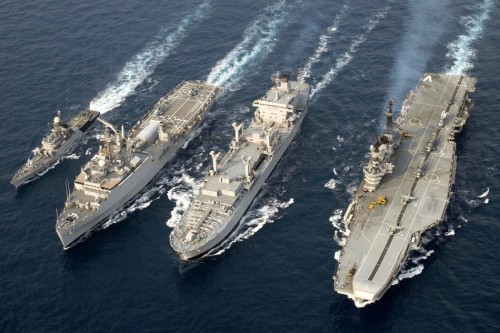Biên đội tàu chiến Hải quân Ấn Độ (nguồn mạng sina Trung Quốc)